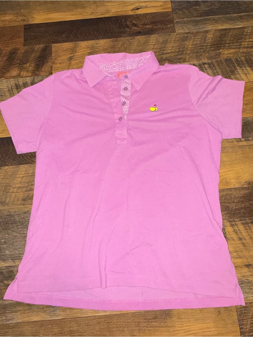 Magnolia Lane Pink Polo with Masters Logo